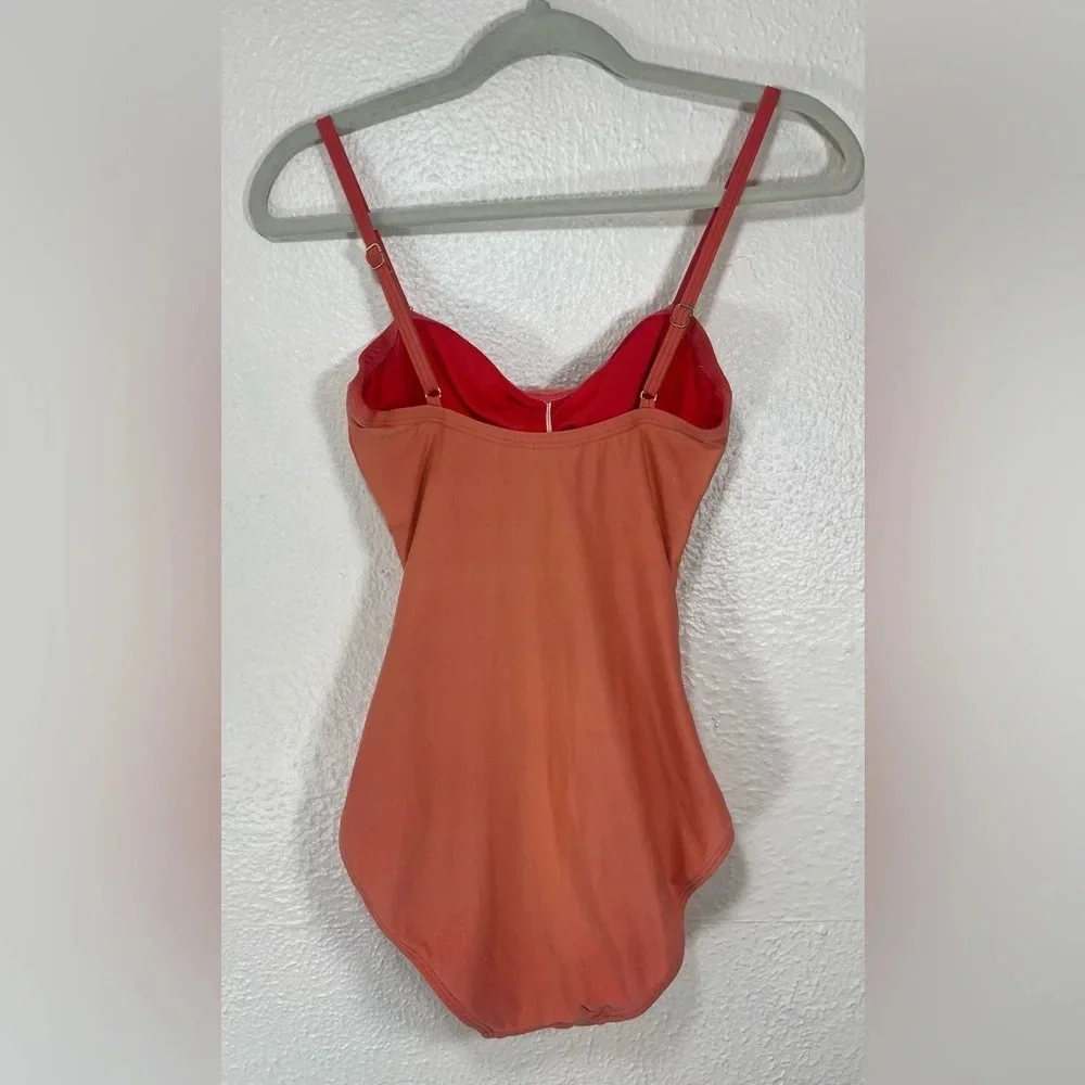 Kate Spade Peach Orange One Piece Swimsuit Floral Women’s Small Summer Spring
